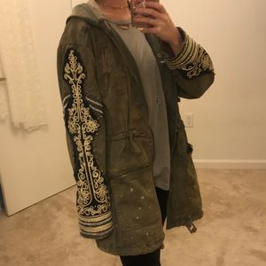 Free People Embellished Military Jacket